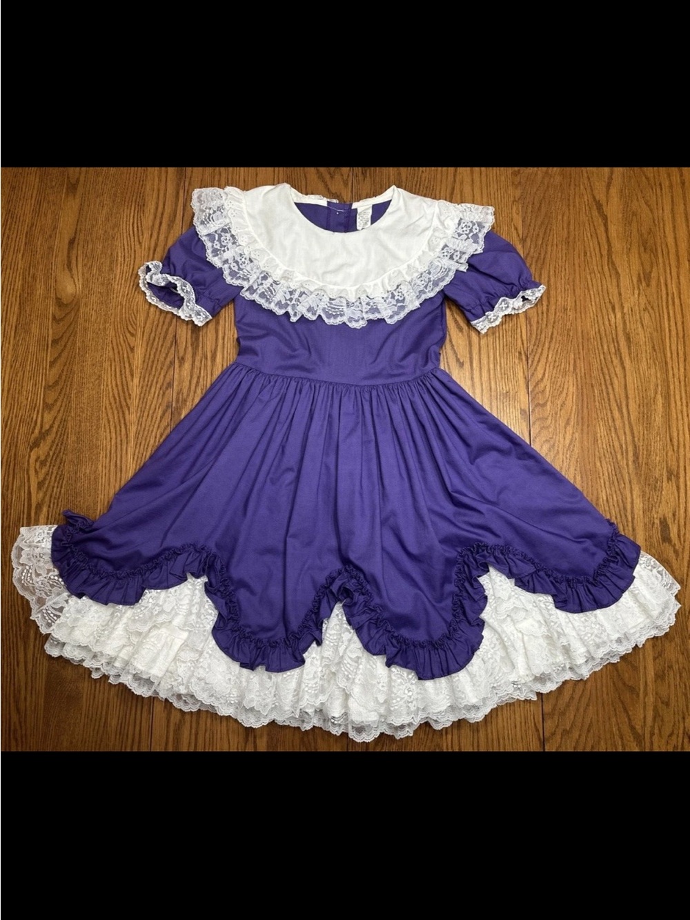 Vintage Lid'l Dolly's Girl's Size 12 Purple Ruffle Southern Belle Pageant Dress